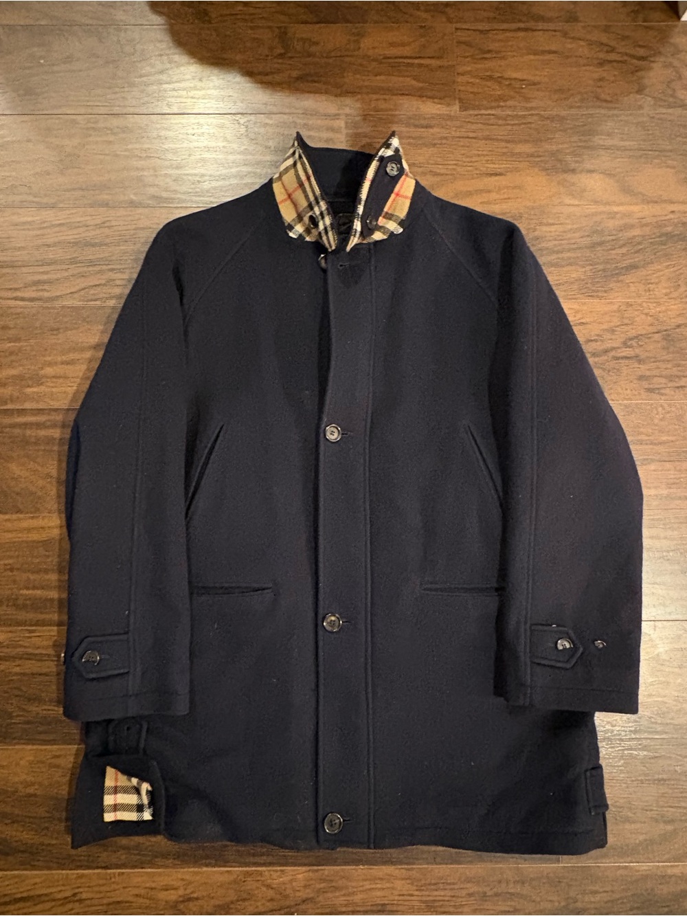 Burberry wool Jacket Coat XL in Navy
